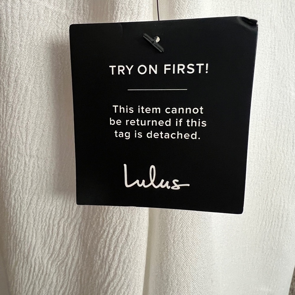 Lulus Afterglow White Strappy Cold Shoulder Shift Dress Size: Small NEW - Picture 16 of 16
